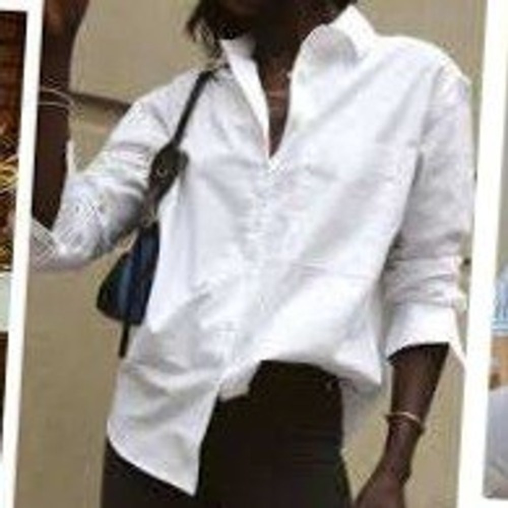 AYR Deep End Button Down Shirt White 100% Cotton Long Sleeve Size S